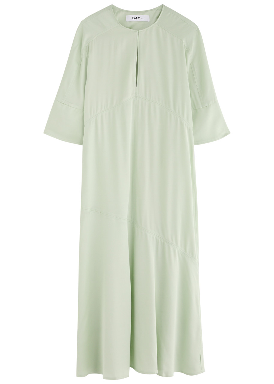 Day Birger ET Mikkelsen Camilla Satin Midi Dress - Light Green - L (UK14 / L)