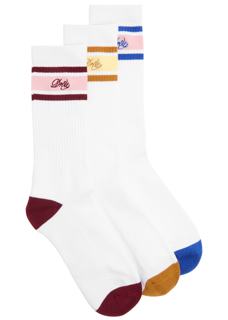  Drôle De Monsieur La Chaussette Drôle Rayée Cotton-blend Socks - Set Of Three - Multicoloured 1 - One Size 