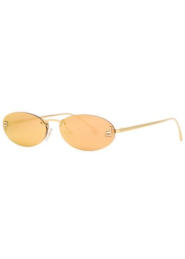 FENDI Narrow oval-frame sunglasses | Harvey Nichols