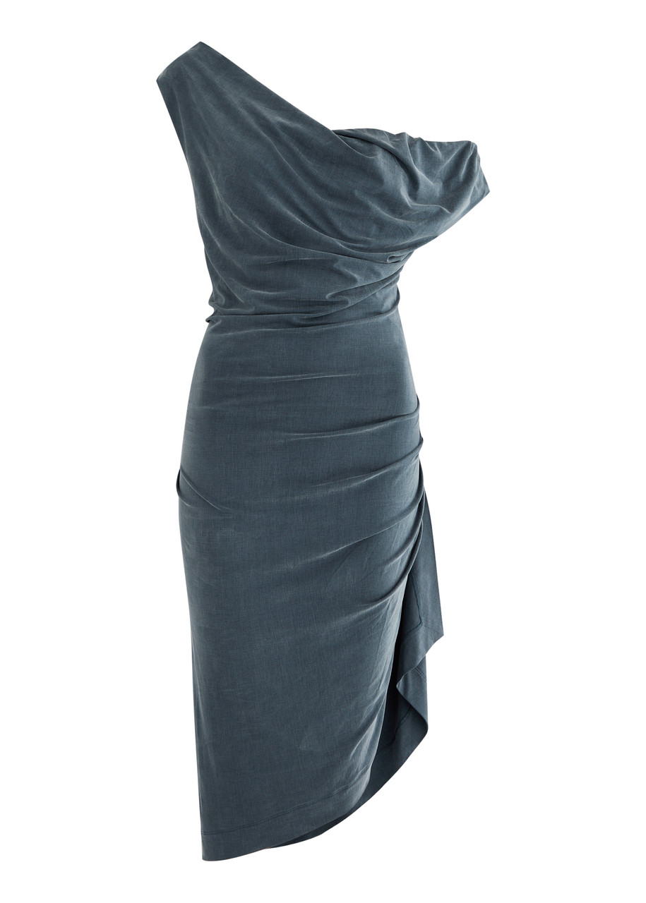 Vivienne Westwood Ginnie Gathered Washed Jersey Dress - Navy