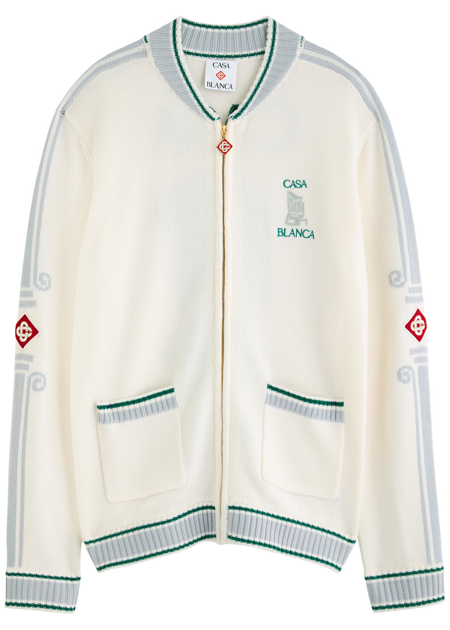 Casablanca Casa Club Intarsia Wool Jacket - White - M