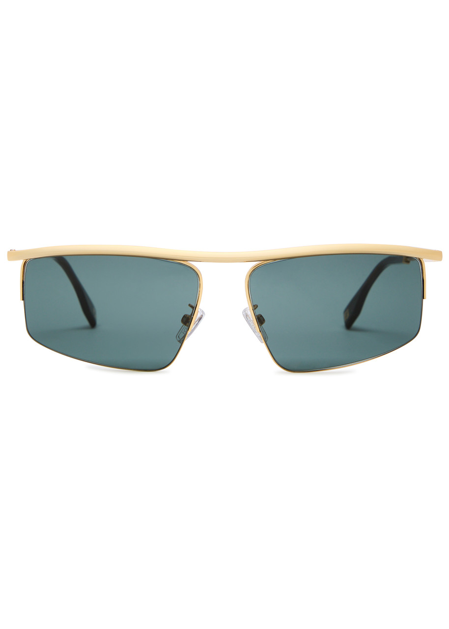  Fendi Rectangle-frame Sunglasses - Gold - One Size 