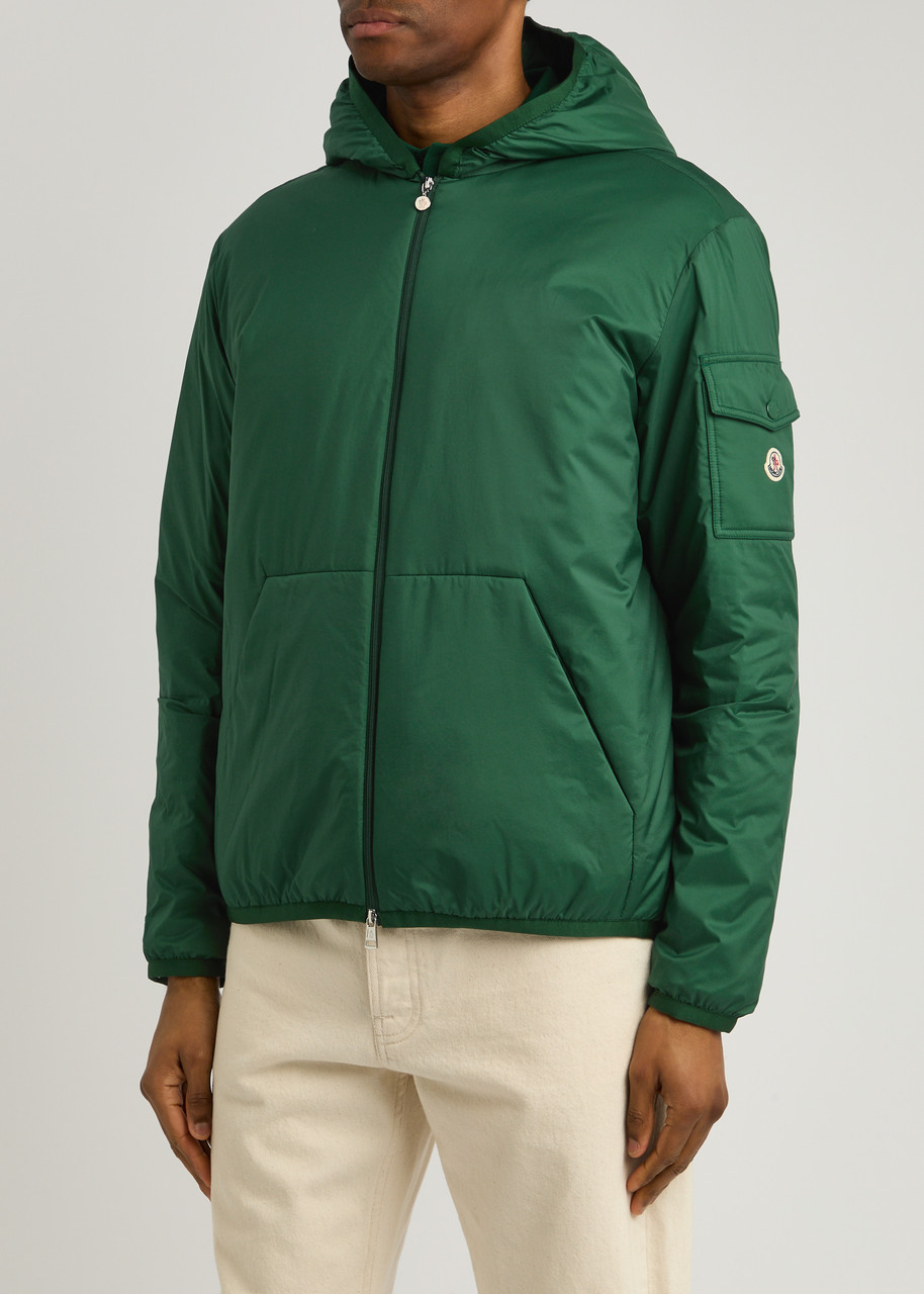 Moncler Monteynard Padded Hooded Shell Jacket In Green
