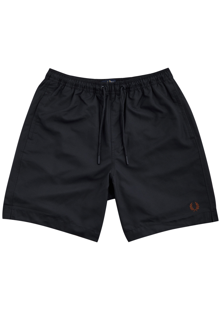Fred Perry Logo-embroidered Shell Swim Shorts - Navy - S