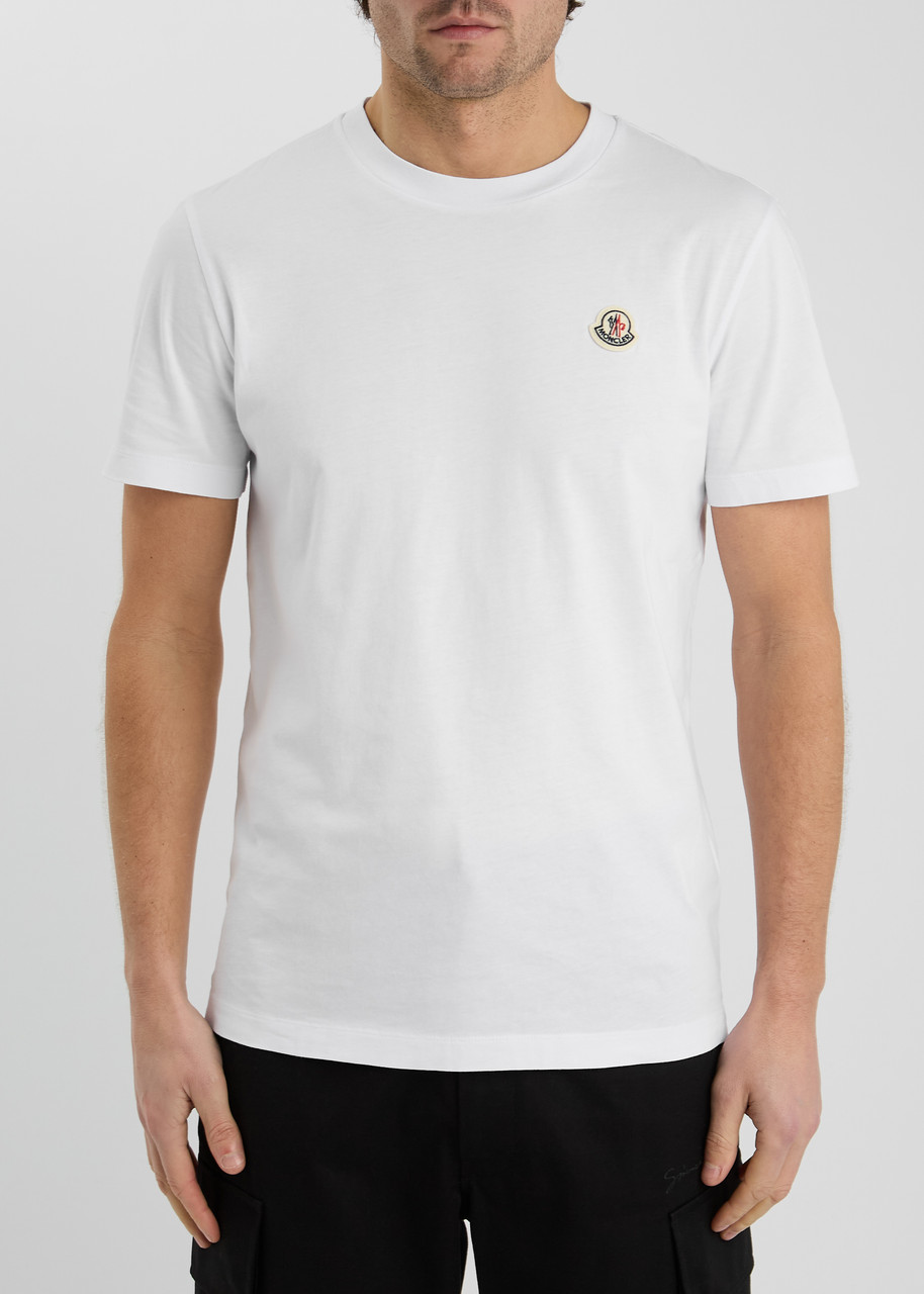 Moncler Logo Cotton T-shirt In Gold