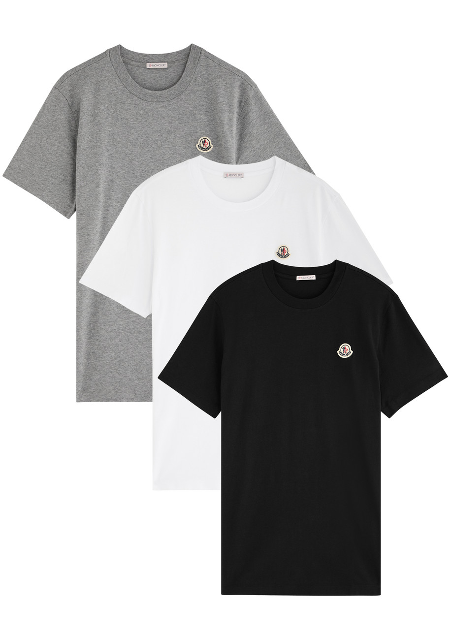Moncler Logo Cotton T-shirt In Multicoloured