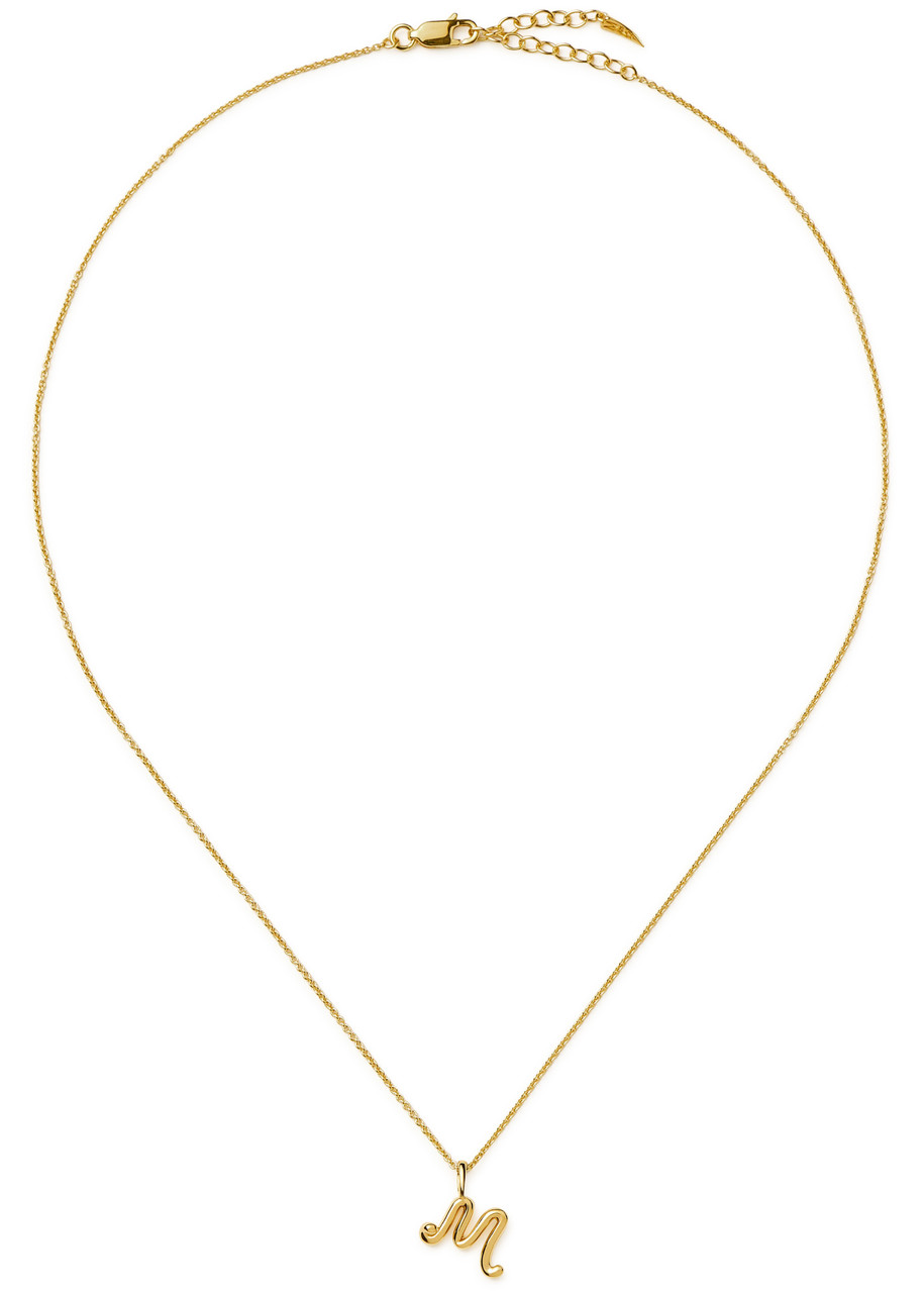 Missoma Initial M Mini 18kt Gold Vermeil Necklace In Gold