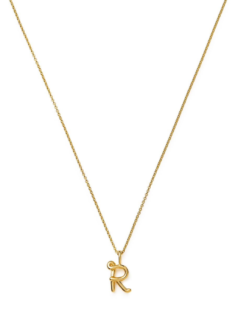 Missoma Initial R Mini 18kt Gold Vermeil Necklace In Gold