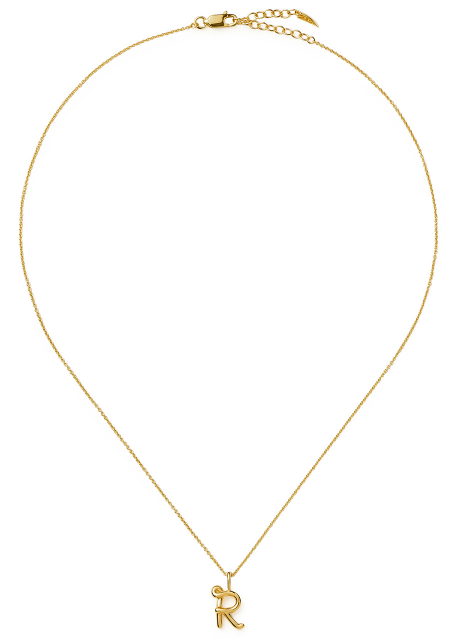 Missoma Initial R Mini 18kt Gold Vermeil Necklace In Gold