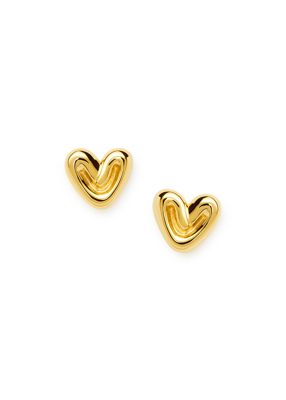 Missoma Puffy Heart Mini 18kt Gold Vermeil Stud Earrings In Gold