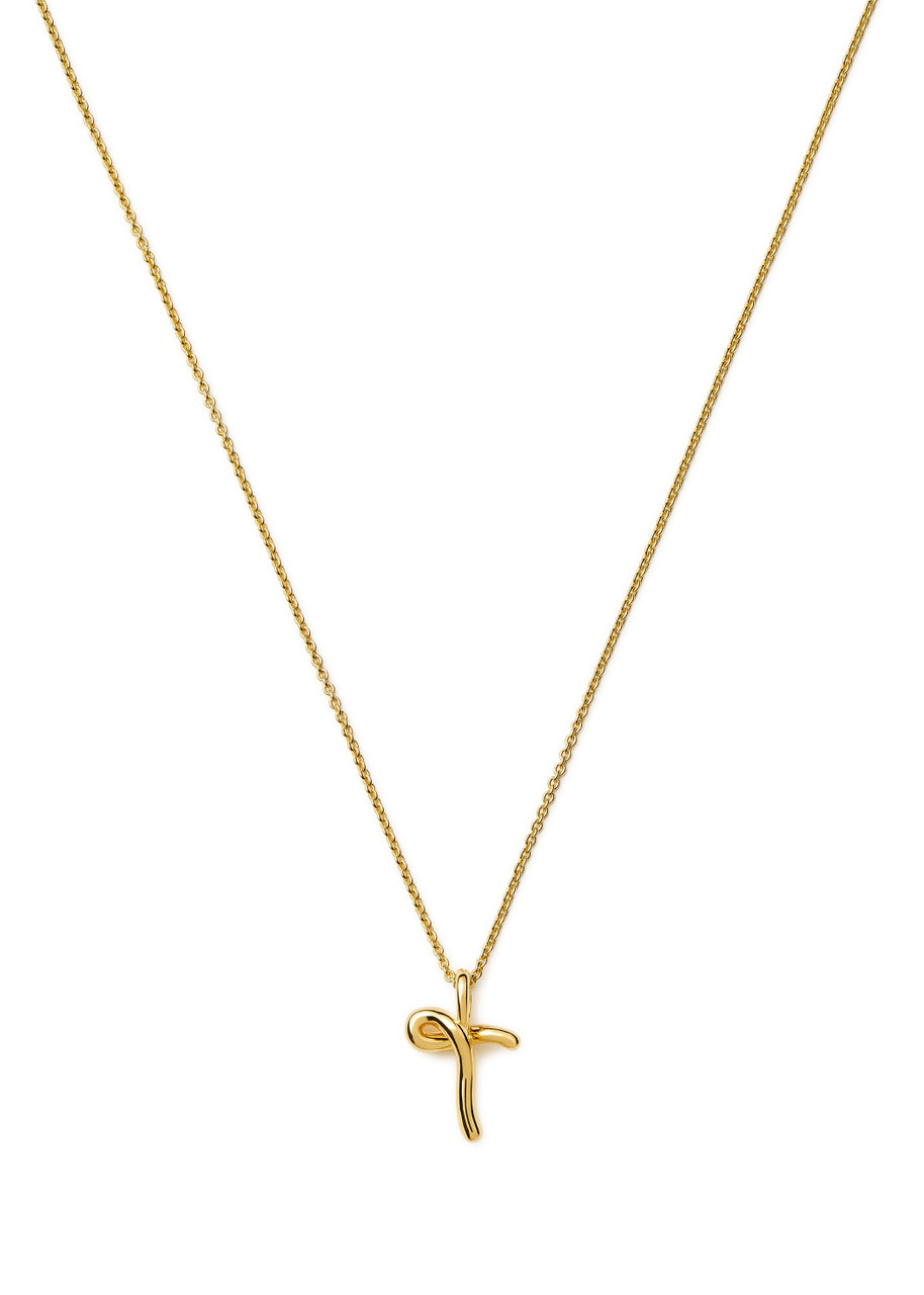 Missoma Initial T Mini 18kt Gold Vermeil Necklace In Gold