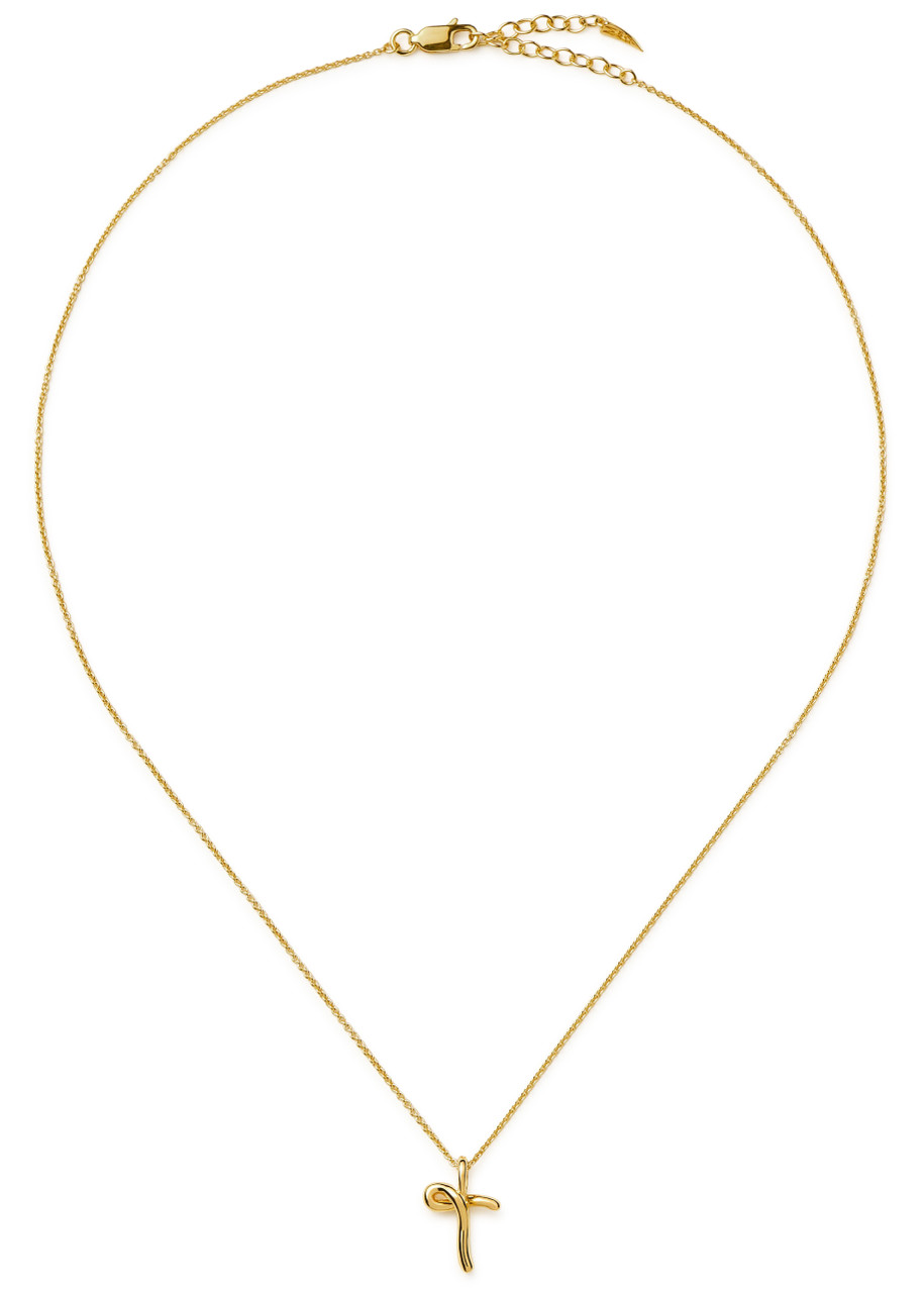 Missoma Initial T Mini 18kt Gold Vermeil Necklace In Gold