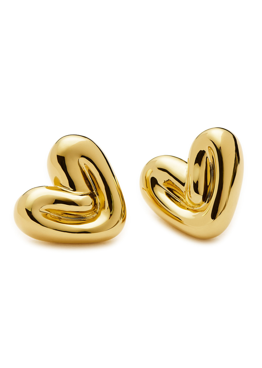 Missoma Puffy Heart 18kt Gold-plated Stud Earrings In Gold
