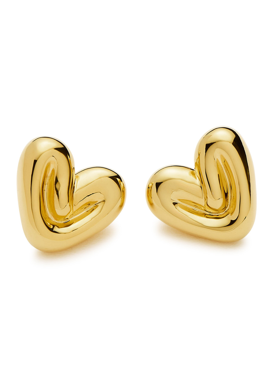 Missoma Puffy Heart 18kt Gold-plated Stud Earrings In Gold