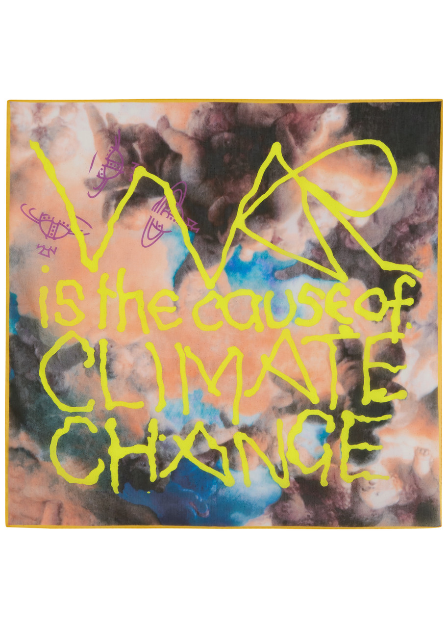 Vivienne Westwood Cherubs Printed Chiffon Scarf In Yellow