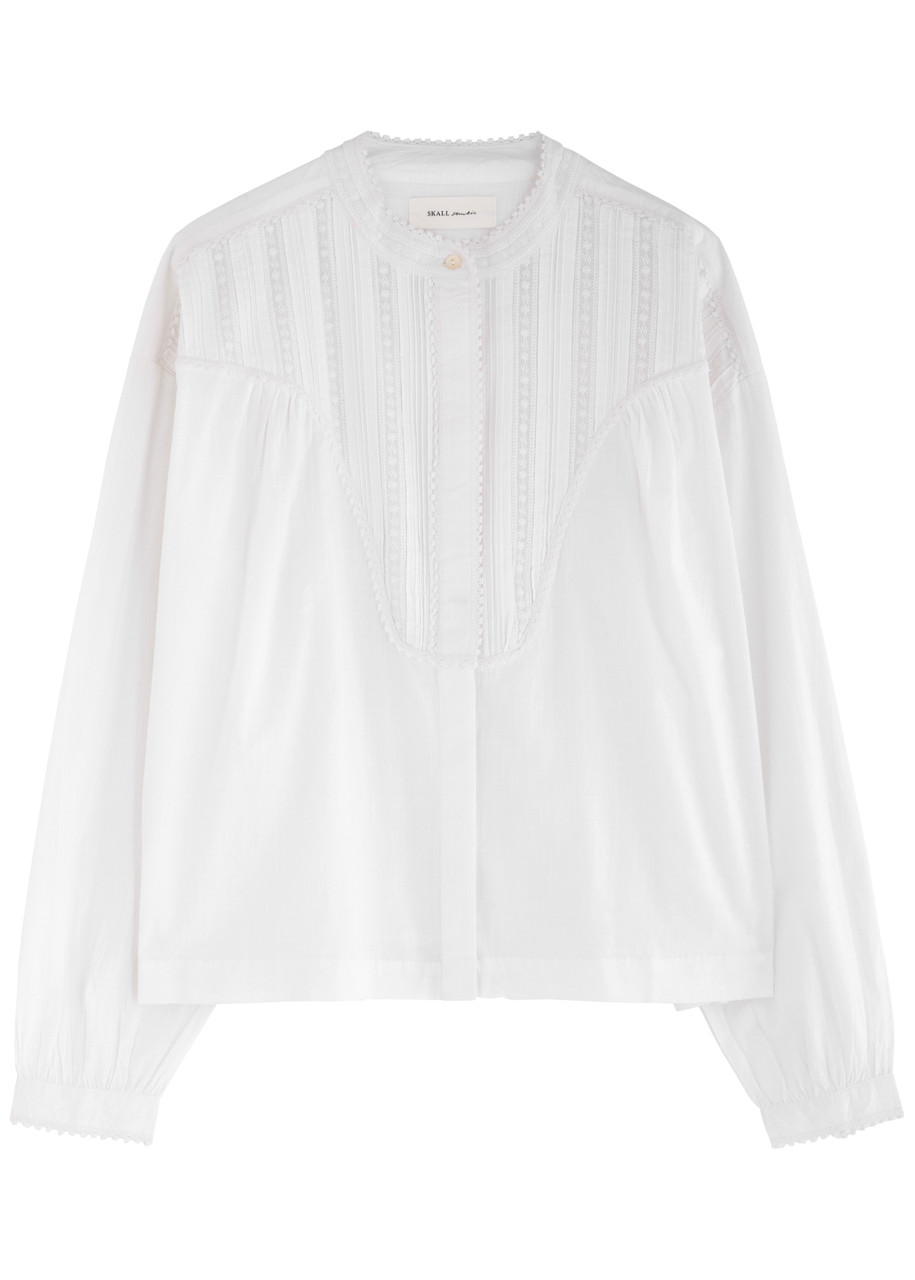 Skall Studio Aurora Embroidered Cotton Blouse In White