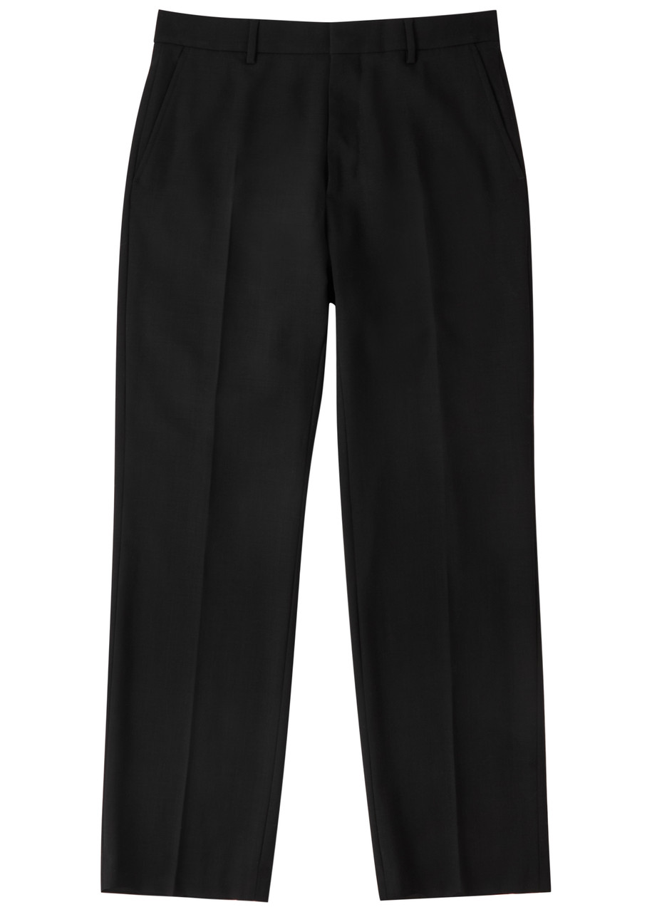 Ami Alexandre Mattiussi Ami Paris Straight-leg Wool Trousers In Black