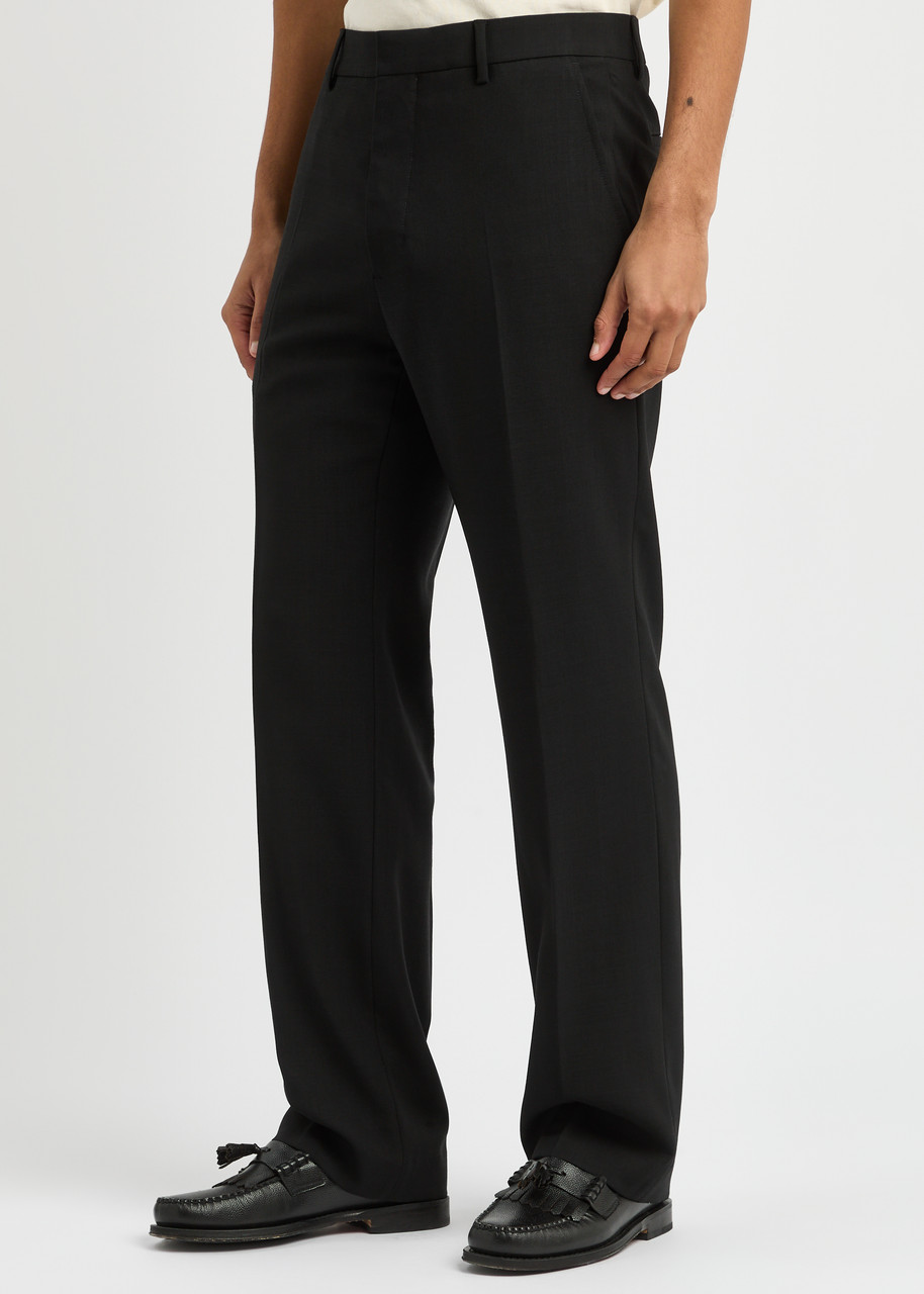 Ami Alexandre Mattiussi Ami Paris Straight-leg Wool Trousers In Black