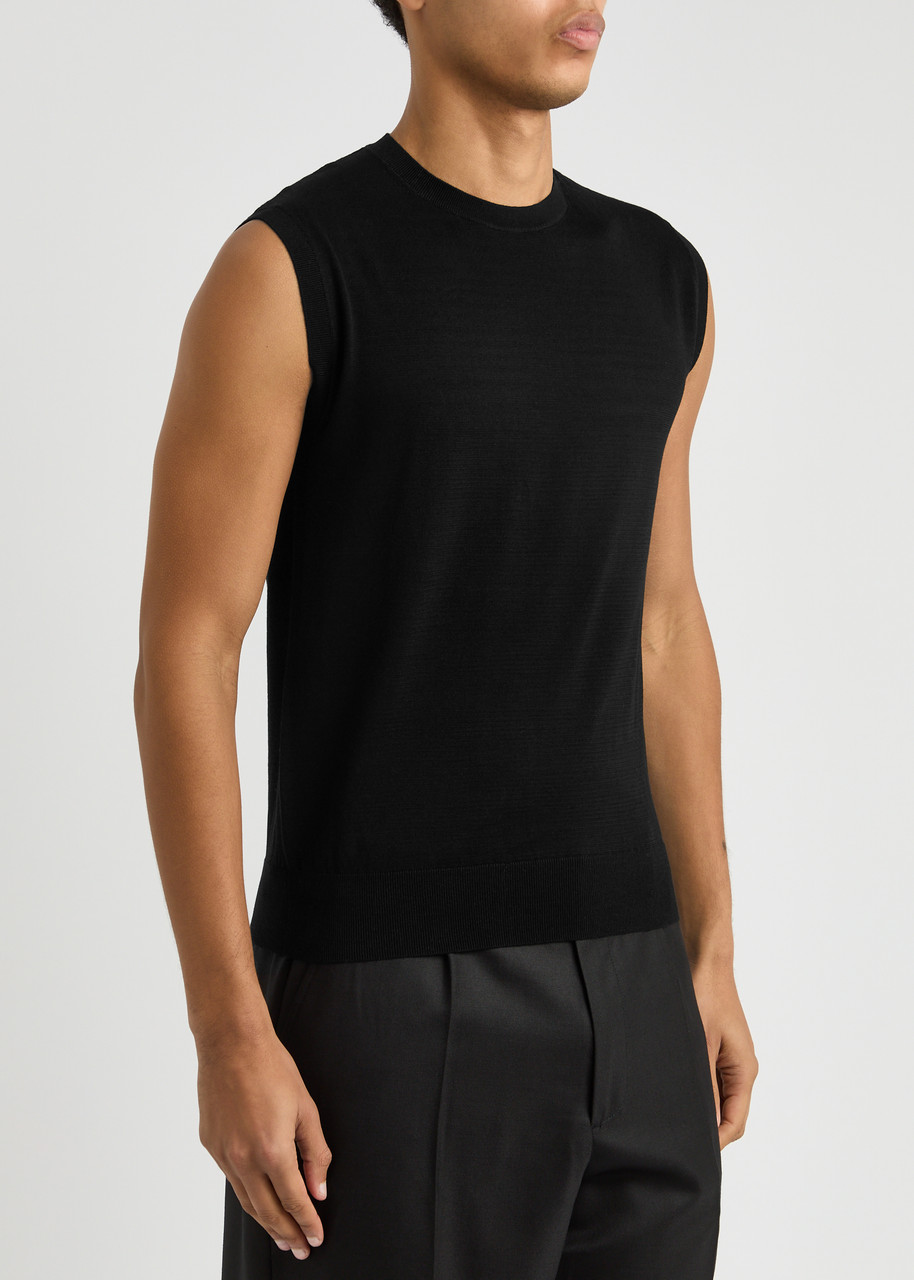 Dries Van Noten Mirror Cotton Vest In Black