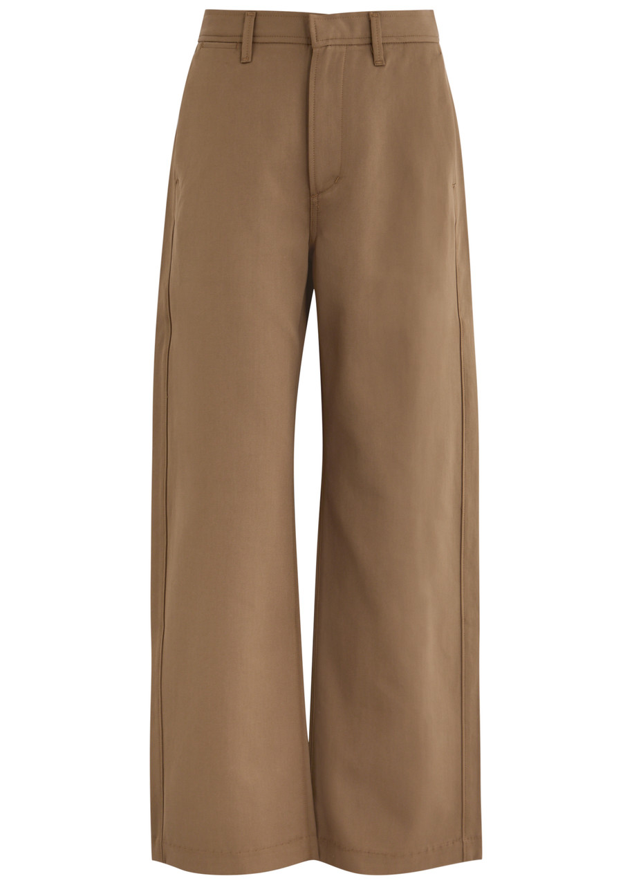 Citizen Of Humanity Citizens Of Humanity Ayla Wide-leg Cotton Trousers In Brown