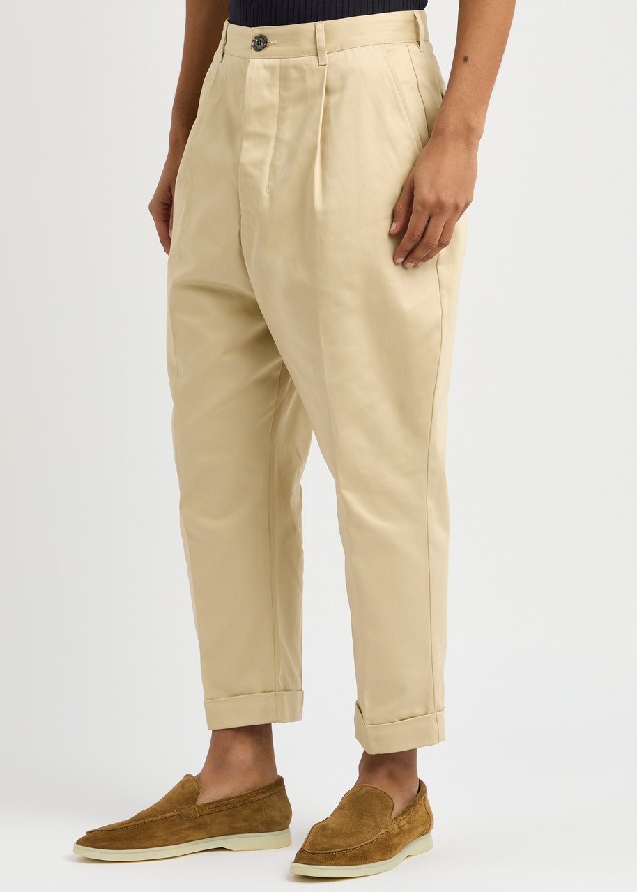 AMI ALEXANDRE MATTIUSSI AMI PARIS CROPPED TAPERED-LEG COTTON CHINOS