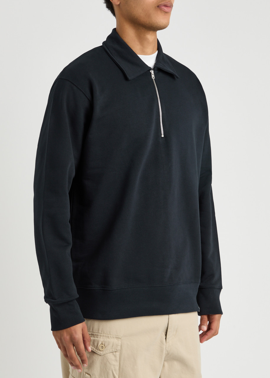 Norse Projects Ketel Half-zip Cotton Sweatshirt In Navy