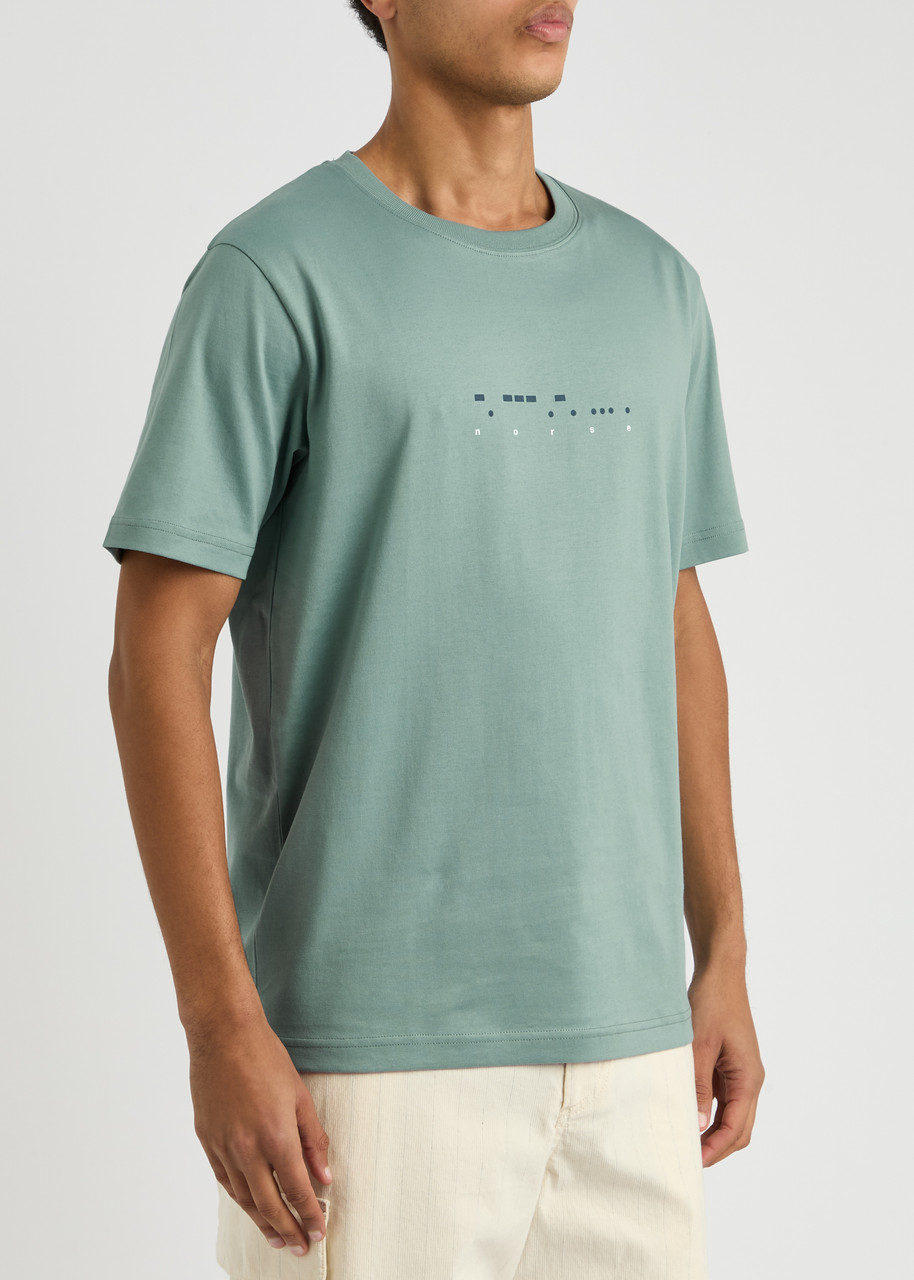 Norse Projects Johannes Printed Cotton T-shirt In Blue