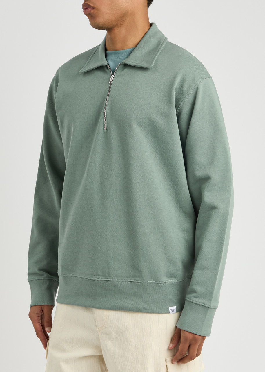  Norse Projects Ketel Half-zip Cotton Sweatshirt - Blue - L 