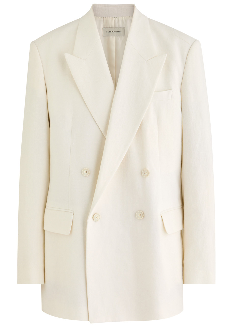 Dries Van Noten Bishop Double-breasted Linen-blend Blazer - Ecru - S