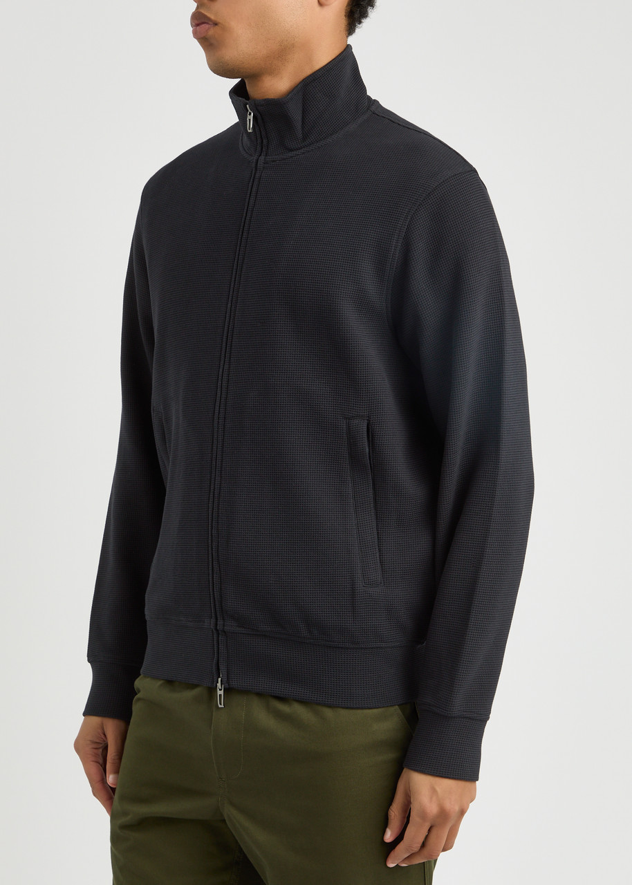 Emporio Armani Waffle-knit Jersey Jacket In Multi
