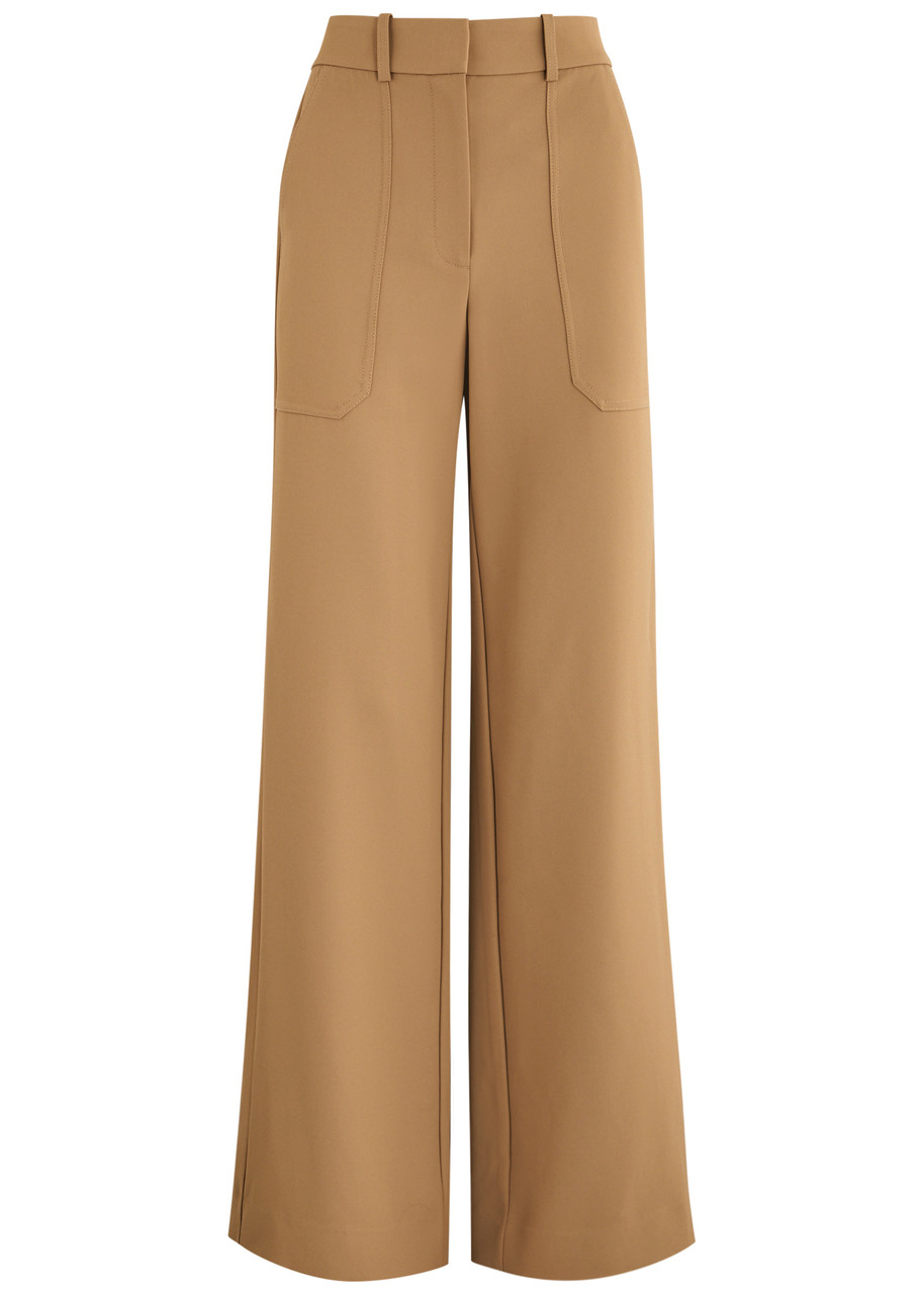 Veronica Beard Cole Straight-leg Twill Trousers In Khaki