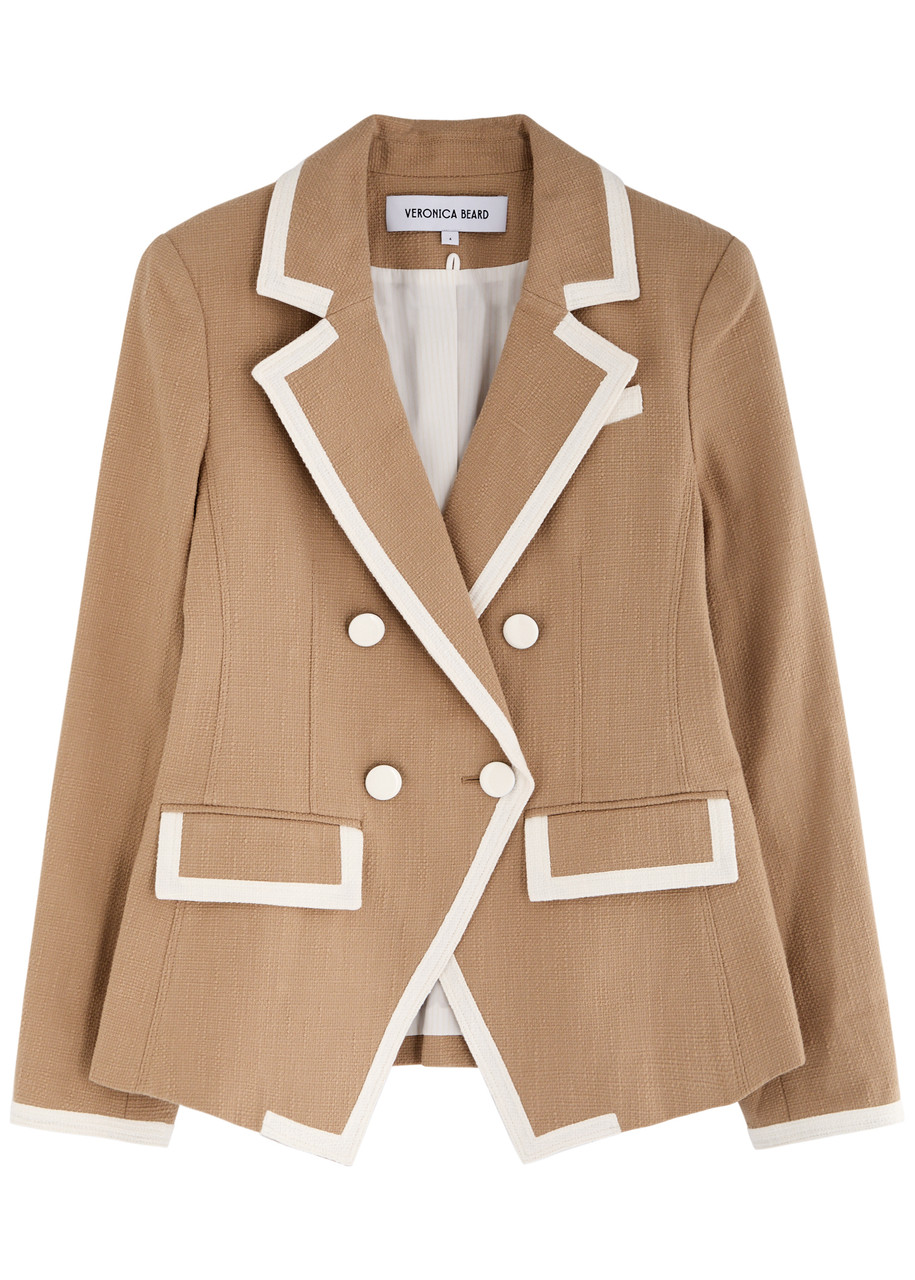 Veronica Beard Edison Dickey Cotton-blend Blazer - Khaki