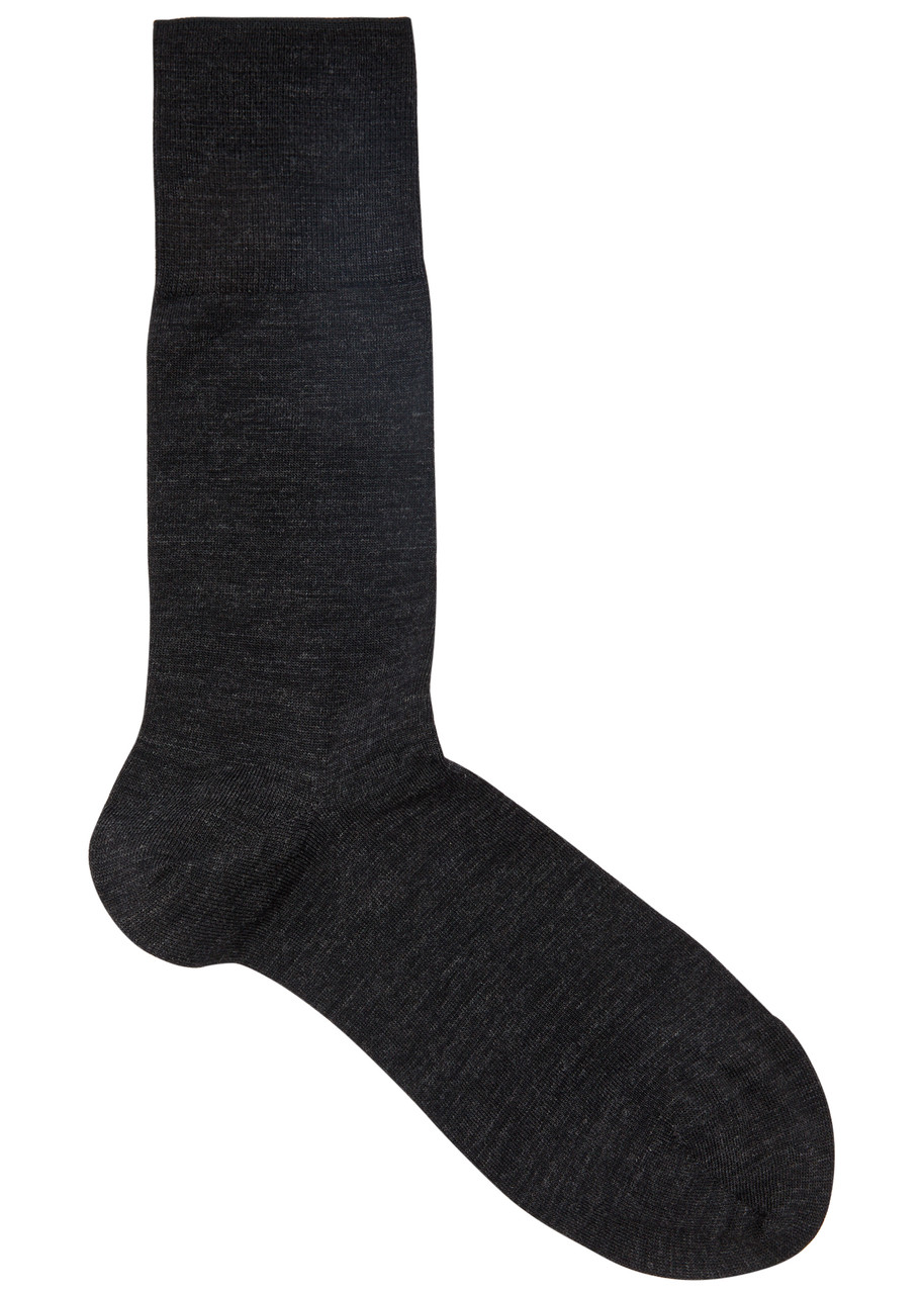 Falke Airport Wool-blend Socks - Dark Grey - 7 8 (IT41-42)