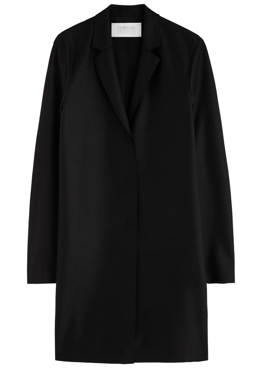 Harris Wharf London Single-breasted Midi Coat In Black