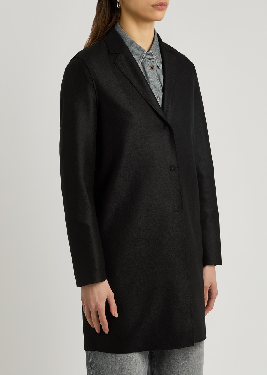 Harris Wharf London Single-breasted Midi Coat In Black