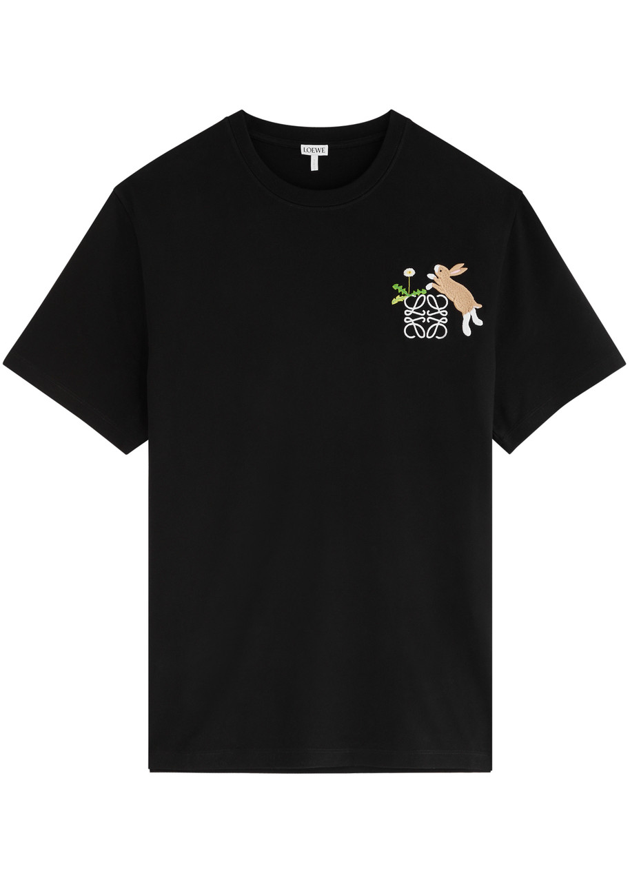 Loewe X Suna Fujita Embroidered Cotton T-shirt - Black - M