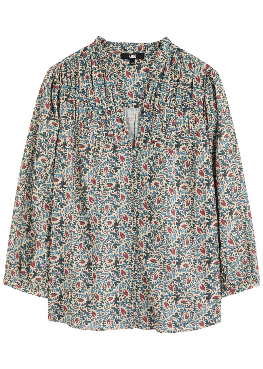 Paige Arlette Printed Cotton-blend Blouse - Multicoloured