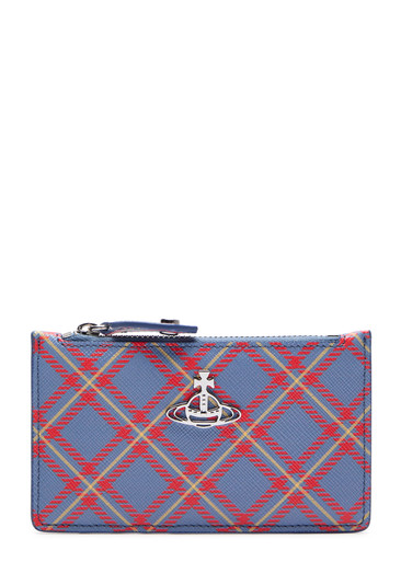 ◆Vivienne Westwood◆ Coin Wallet Blue Orange Tartan 5601000 Small Frame Wallet in BLUE-ORANGE-TARTAN | Vivienne Westwood®