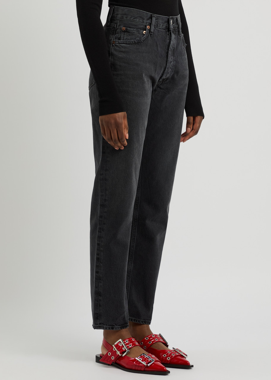 Agolde 90s Pinch Straight-leg Jeans In Black