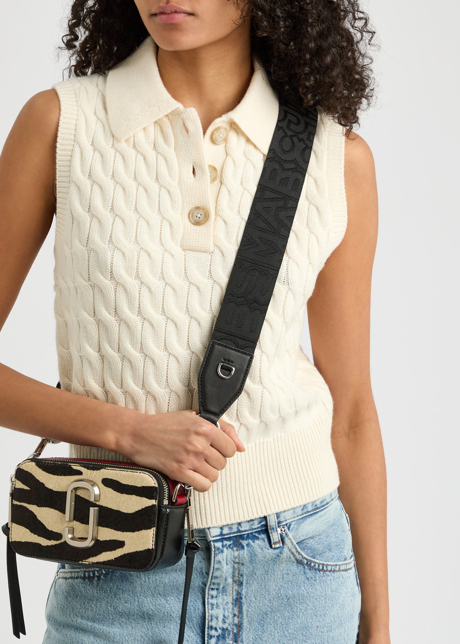 Marc Jacobs The Strap Logo Canvas Bag Strap In Black