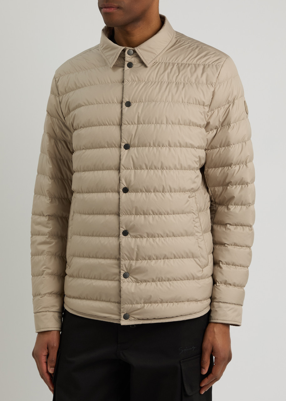 Moncler Bourdon Quilted Shell Jacket In Beige