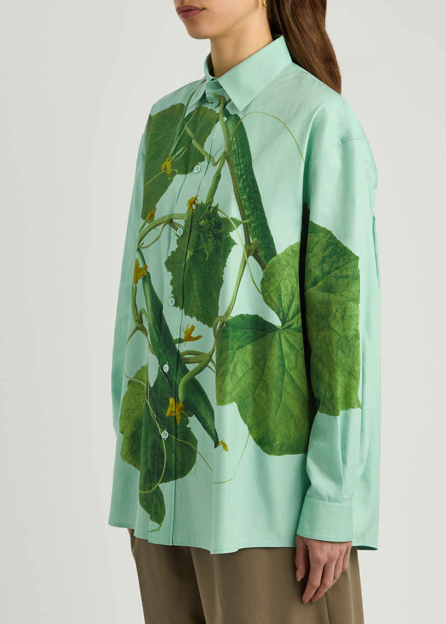 Loewe Printed Cotton-blend Shirt In Green