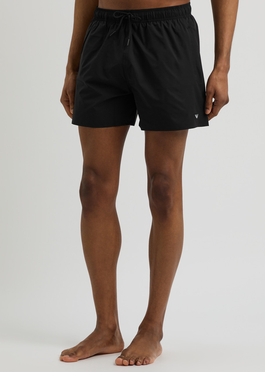 Emporio Armani Logo Shell Swim Shorts In Black