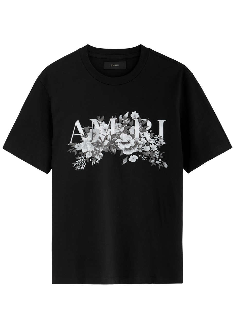 Amiri Garden Printed Cotton T-shirt - Black - S