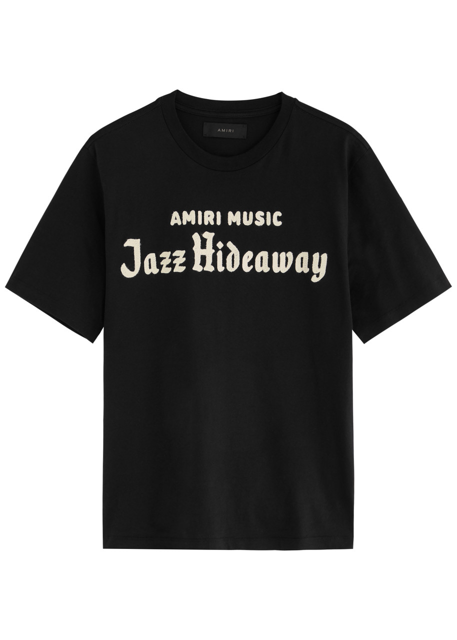 Amiri Jazz Hideaway Embroidered Cotton T-shirt - Black - S