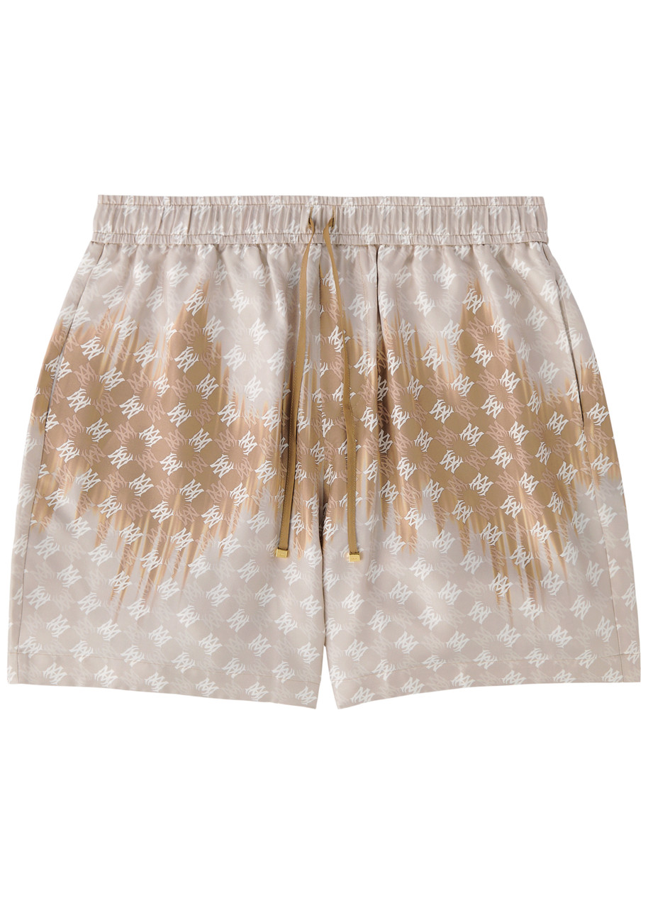 Amiri Monogram Bermuda Shorts In Camel