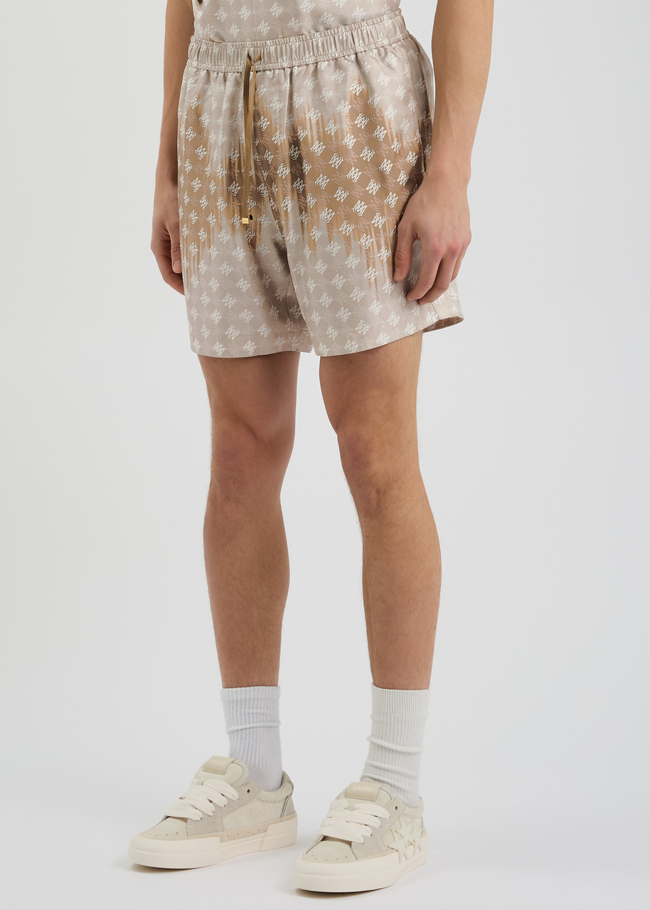 Amiri Monogram Bermuda Shorts In Camel