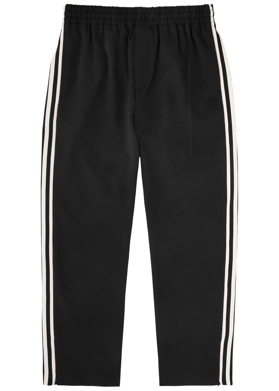 Represent Striped Stretch-jersey Track Pants In Black