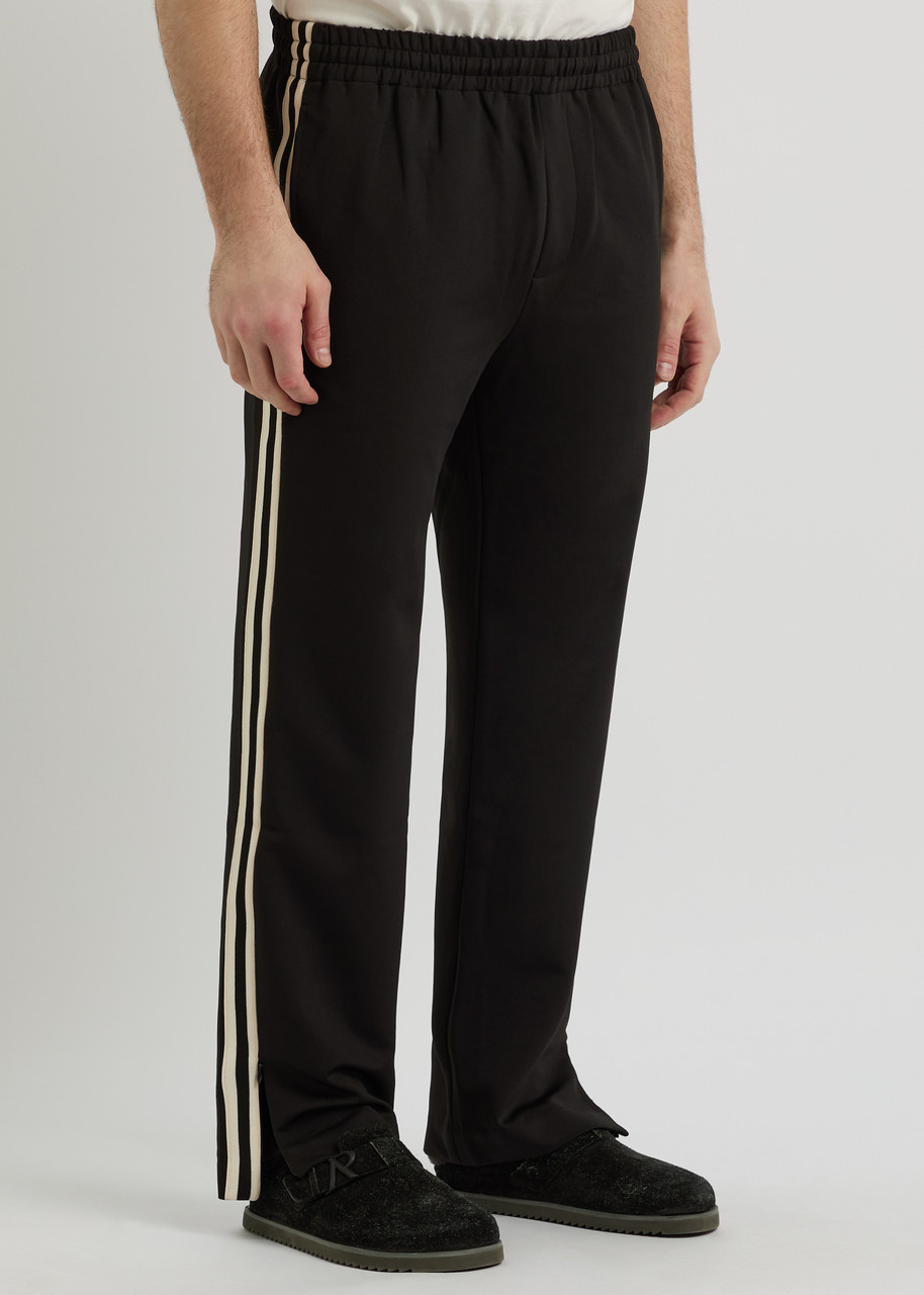 Represent Striped Stretch-jersey Track Pants In Black