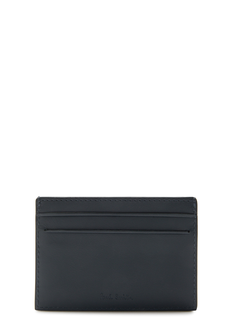  Paul Smith Stripe-print Leather Card Holder - Navy - One Size 